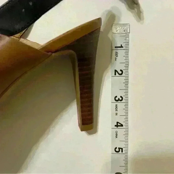 Franco Sarto Quatrain Cross Strap Slingback Heel Brown 9M brown leather hight - Picture 10 of 11